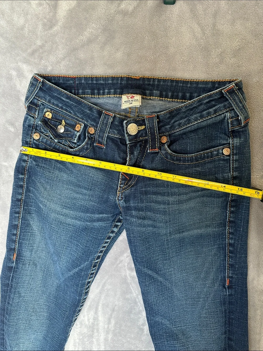 True Religion Women's Straight Leg Dark Blue Denim Jeans - Picture 7 of 10